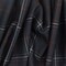Cool Black-Soft Blue-Multi Plaid Wool-Poly Twill Woven Suiting Fabric By the Yard